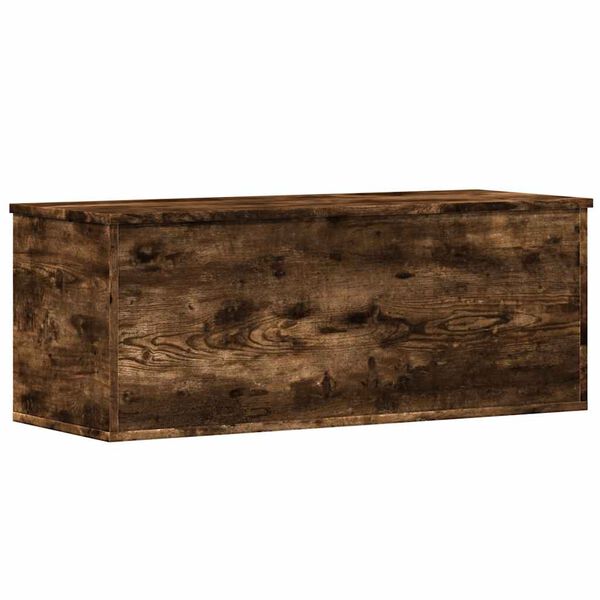vidaXL Bo&icirc;te de rangement ch&ecirc;ne fum&eacute; 90x35x35 cm bois d'ing&eacute;nierie