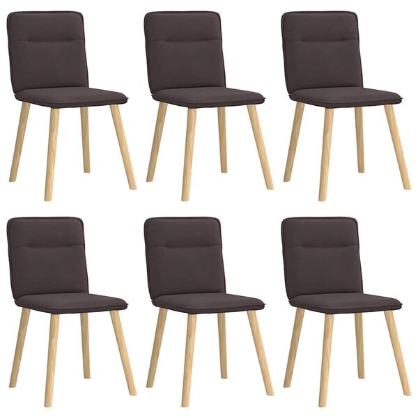vidaXL Chaises &agrave; manger lot de 6 marron fonc&eacute; tissu