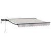 vidaXL Cadre de store manuel avec LEDs Gris clair et blanc 5 &times; 3,5 m