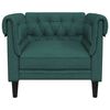 vidaXL Fauteuil Chesterfield vert foncé tissu