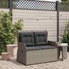vidaXL Banc inclinable de jardin avec coussins gris r&eacute;sine tress&eacute;e