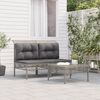vidaXL Salon de jardin 3 pcs avec coussins Gris Résine tressée