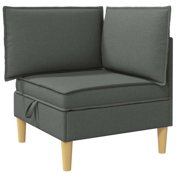 vidaXL Pouf de rangement Gris fonc&eacute;