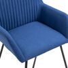 vidaXL Chaises &agrave; manger lot de 4 bleu tissu