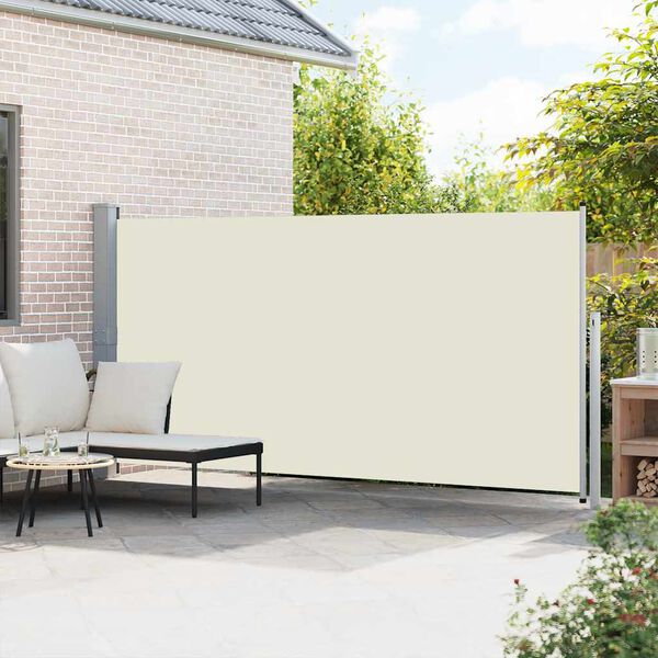 vidaXL Auvent lat&eacute;ral r&eacute;tractable 160 x 500 cm Cr&egrave;me