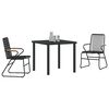 vidaXL Ensemble de salle à manger pour jardin 3 pcs Noir Rattan PVC
