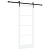 vidaXL Porte coulissante Blanc 83 x 202 cm Bois de pin massif et verre