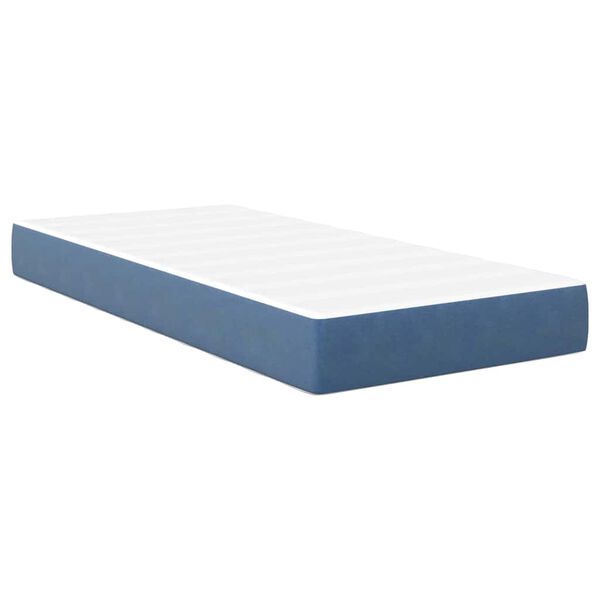 vidaXL Matelas de Lit avec matelas Bleu 90 x 190 cm tissu
