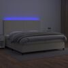 vidaXL Sommier &agrave; lattes de lit avec matelas et LED Cr&egrave;me 200x200 cm