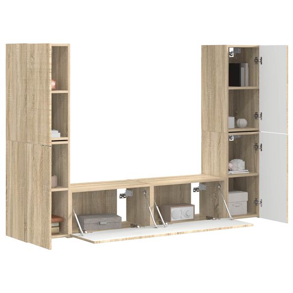 vidaXL Ensemble meuble TV 6 pcs Ch&ecirc;ne Sonoma Bois d'ing&eacute;nierie