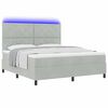 vidaXL Lit &agrave; ressort LED avec matelas Gris clair 180 x 200 cm Velours