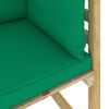 vidaXL Canap&eacute;s d'angle de jardin 2pcs et coussins Pin impr&eacute;gn&eacute; de vert