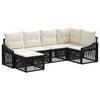vidaXL Ensemble de canap&eacute; de jardin 6 pc Noir polyrotin