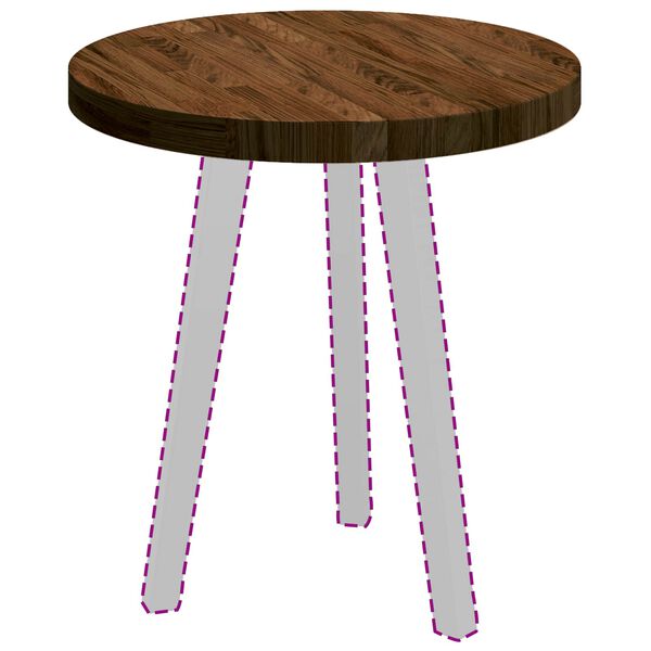 vidaXL Plateau de table Marron fonc&eacute; &Oslash; 50 x 4 cm Bois de ch&ecirc;ne massif