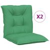 vidaXL Coussins de chaise de jardin &agrave; dossier bas lot de 2 vert