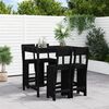 vidaXL Ensemble de bar de jardin 5 pcs noir bois de pin massif