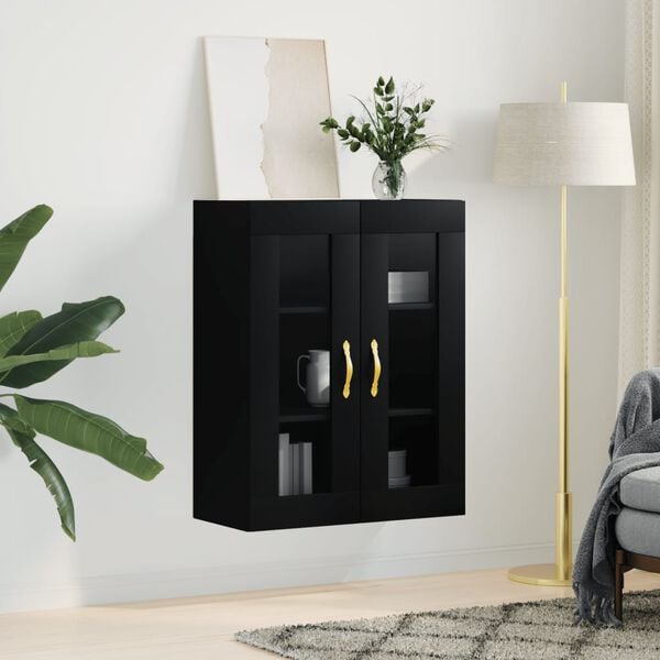 vidaXL Armoire murale noir 69,5x34x90 cm