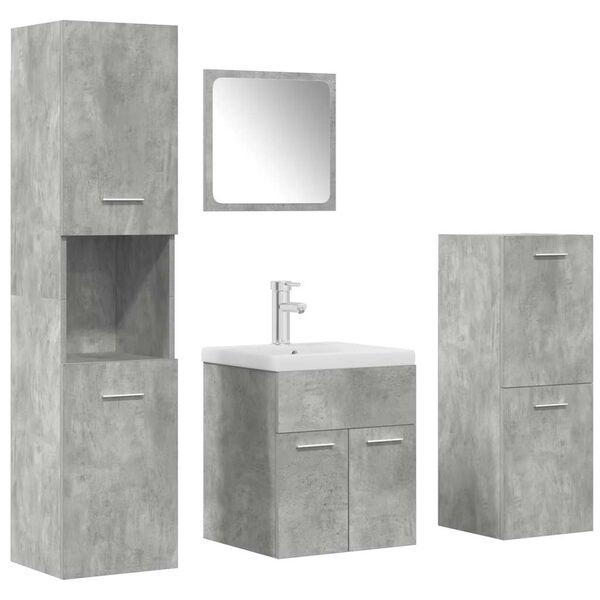 vidaXL Ensemble de meubles de salle de bain 5 pcs gris b&eacute;ton