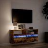 vidaXL Meuble TV mural avec lumières LED chêne fumé 100x31x45 cm