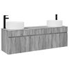 vidaXL Ensemble d'armoire de salle de bain 3 pc Sonoma gris
