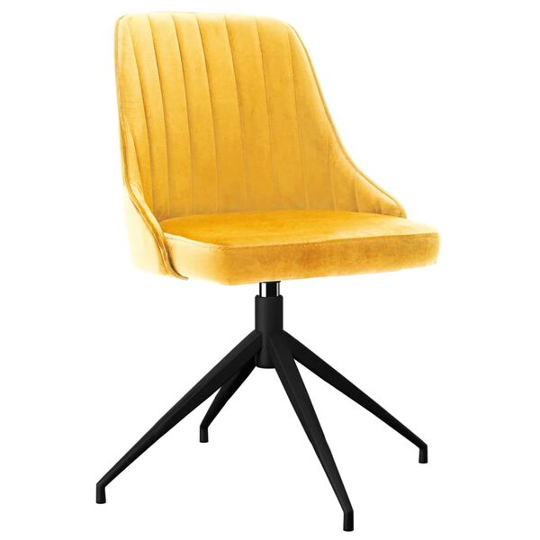 vidaXL Chaises &agrave; manger lot de 4 jaune velours