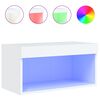 vidaXL Meuble TV avec lumi&egrave;res LED blanc 60x30x30 cm