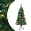 vidaXL Arbre de No&euml;l artificiel d'angle Vert 120 cm PVC et m&eacute;tal