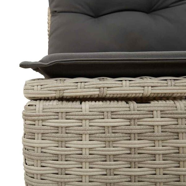 vidaXL Salon de jardin 5 pcs avec coussins gris clair r&eacute;sine tress&eacute;e