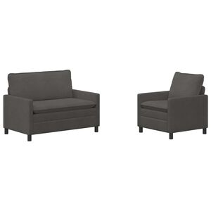 vidaXL Ensemble de Canap&eacute;s 2 pc Gris fonc&eacute; Tissu