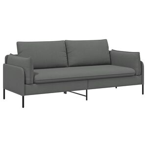 vidaXL Sofa 3 places Gris fonc&eacute; 222 x 81 x 89 cm Tissu