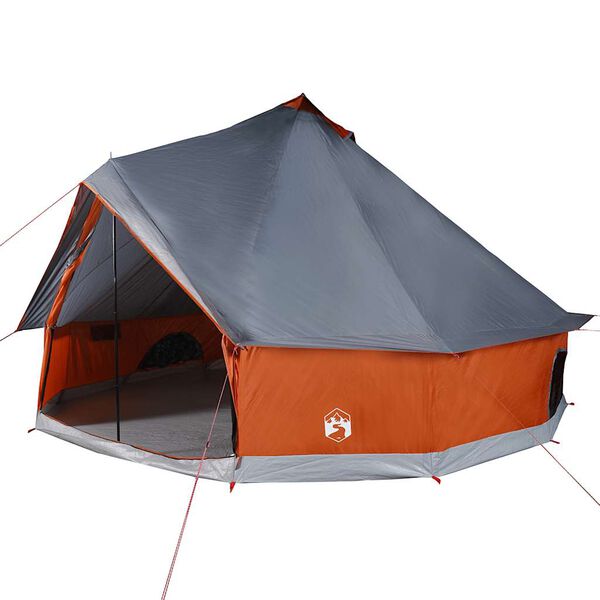 vidaXL Tente familiale tipi 6 personnes gris et orange imperm&eacute;able