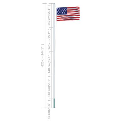 ② vidaXL Drapeau des États-Unis et mât 6,23 m Aluminium — Drapeaux &  Banderoles — 2ememain