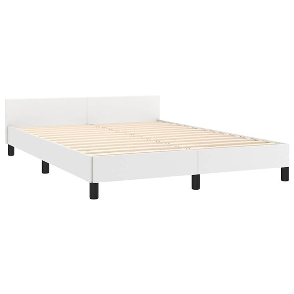 vidaXL Cadre de lit avec t&ecirc;te de lit sans matelas blanc 140x200 cm