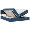 vidaXL Lit de rangement LED avec matelas Bleu 200 x 200 cm Tissu