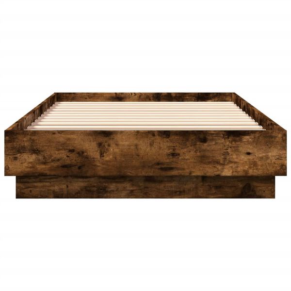 vidaXL Cadre de lit sans matelas ch&ecirc;ne fum&eacute; 100x200 cm bois ing&eacute;nierie