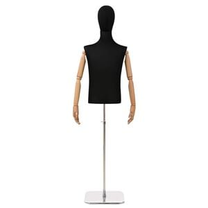 vidaXL Mannequin r&eacute;glable de 170 &agrave; 218 cm avec socle Homme PP Noir