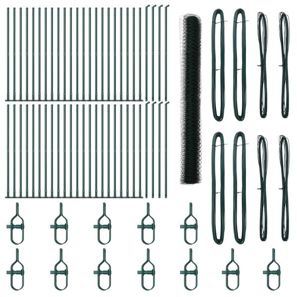 vidaXL Poteau de cl&ocirc;ture. Vert 100 x 1,6 m (maille de 36 mm)