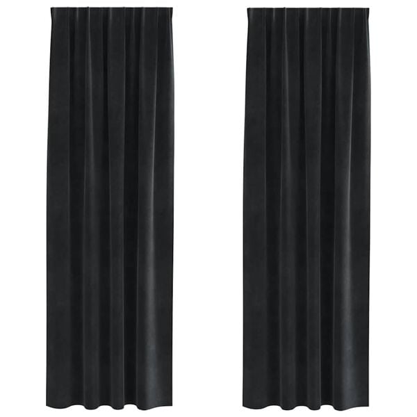 vidaXL Rideaux occultants 2 pcs Noir 140 x 260 cm Velours