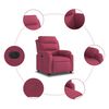 vidaXL Fauteuil inclinable &eacute;lectrique rouge bordeaux velours