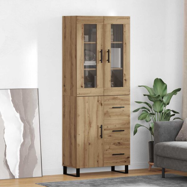 vidaXL Haut Armoire 2 pcs Ch&ecirc;ne artisanal Bois d'ing&eacute;nierie