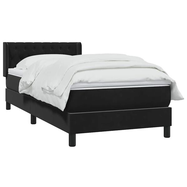 vidaXL Sommier &agrave; lattes de lit avec matelas noir 90x210 cm velours