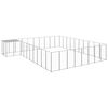 vidaXL Chenil Argent&eacute; 25,41 m&sup2; Acier