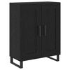 vidaXL Haut Armoire 2 pcs Ch&ecirc;ne noir Bois Agglom&eacute;r&eacute; et Verre