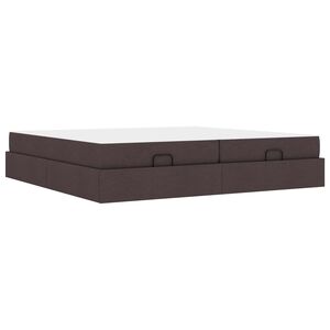 vidaXL Cadre de lit avec matelas avec matelas 2 pcs Tan tissu