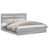 vidaXL Cadre de lit Gris Sonoma 200 x 200 cm Bois Ing&eacute;nierie