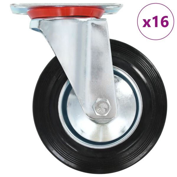 vidaXL16 pcs Roulettes pivotantes 160 mm