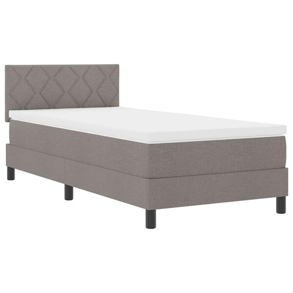 vidaXL Lit &agrave; ressorts avec matelas Taupe 100 x 200 cm tissu