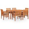 vidaXL Ensemble &agrave; manger d'ext&eacute;rieur 7 pcs et coussins Acacia solide
