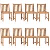 vidaXL Chaises de jardin lot de 8 avec coussins Bois de teck massif