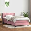 vidaXL Sommier &agrave; lattes de lit avec matelas rose 90x220 cm velours